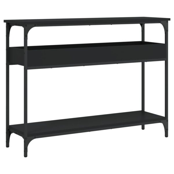 vidaXL Console Table with Shelf Black 39.4"x11.4"x29.5" Engineered Wood - Image 2