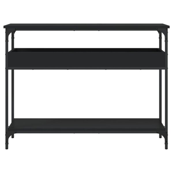 vidaXL Console Table with Shelf Black 39.4"x11.4"x29.5" Engineered Wood - Image 4