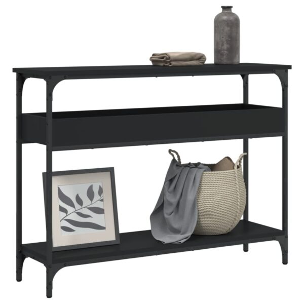 vidaXL Console Table with Shelf Black 39.4"x11.4"x29.5" Engineered Wood