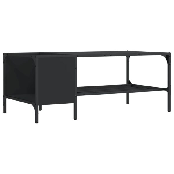 vidaXL Coffee Table with Rack Black 39.4"x20.1"x15.7" Engineered Wood - Image 2