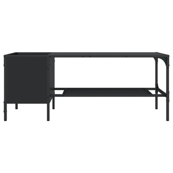 vidaXL Coffee Table with Rack Black 39.4"x20.1"x15.7" Engineered Wood - Image 4