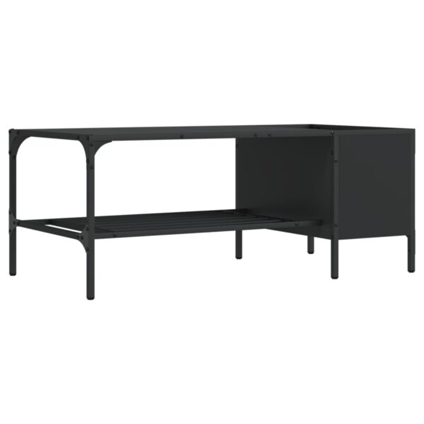 vidaXL Coffee Table with Rack Black 39.4"x20.1"x15.7" Engineered Wood - Image 6