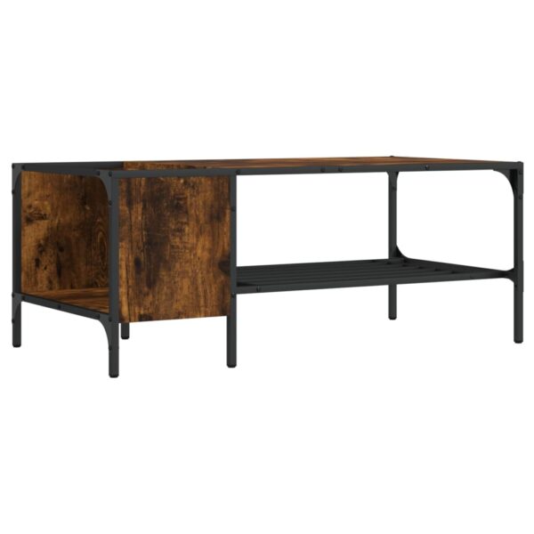 vidaXL Coffee Table with Rack Smoked Oak 39.4"x20.1"x15.7" Engineered Wood - Image 2