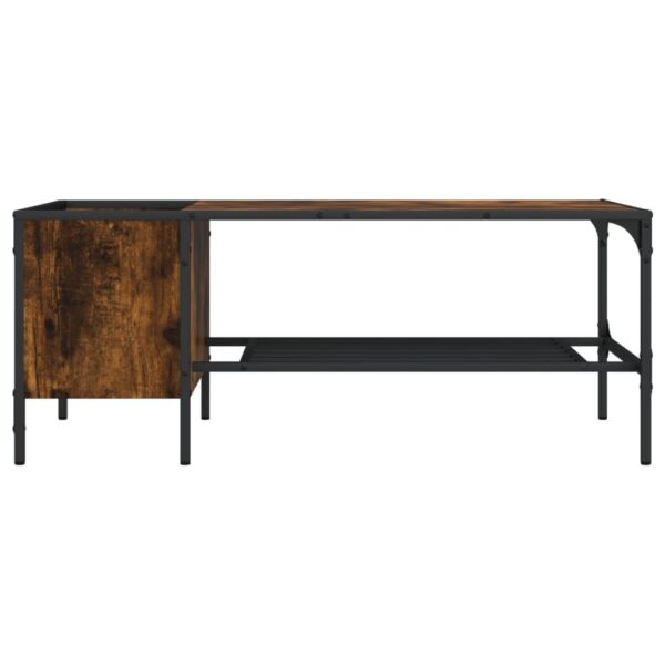 vidaXL Coffee Table with Rack Smoked Oak 39.4"x20.1"x15.7" Engineered Wood - Image 4