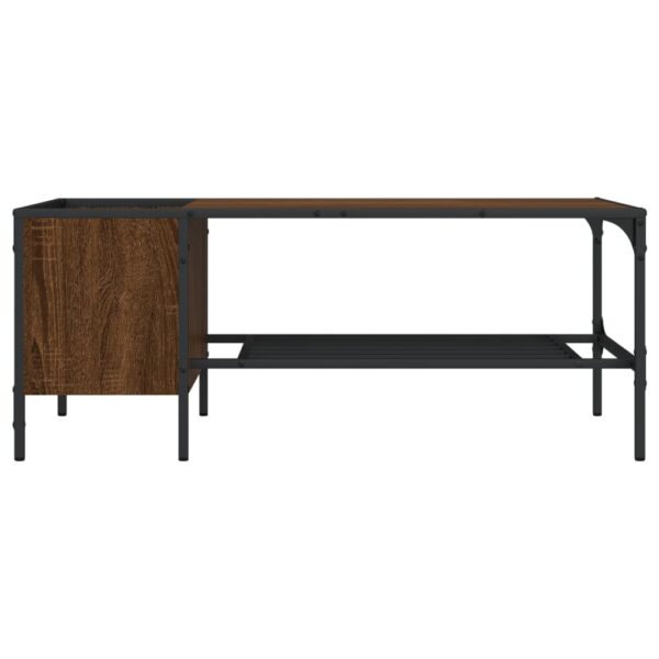 vidaXL Coffee Table with Rack Brown Oak 39.4"x20.1"x15.7" Engineered Wood - Image 4