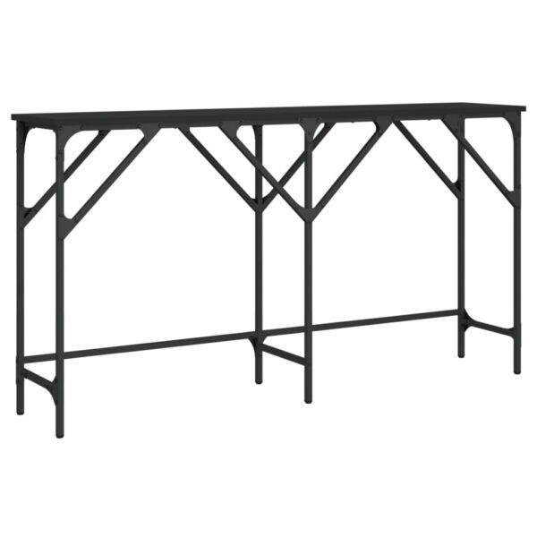 vidaXL Console Table Black 55.1"x11.4"x29.5" Engineered Wood - Image 2