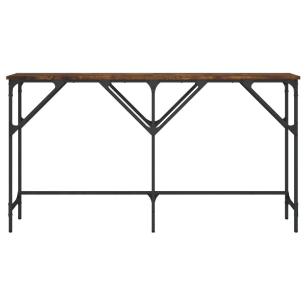 vidaXL Console Table Smoked Oak 55.1"x11.4"x29.5" Engineered Wood - Image 4