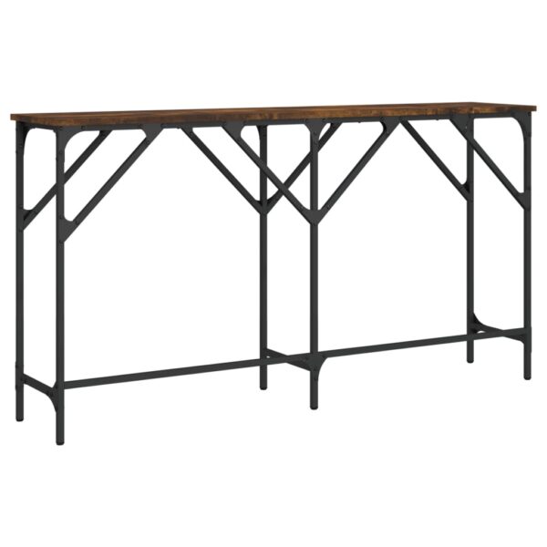 vidaXL Console Table Smoked Oak 55.1"x11.4"x29.5" Engineered Wood - Image 6