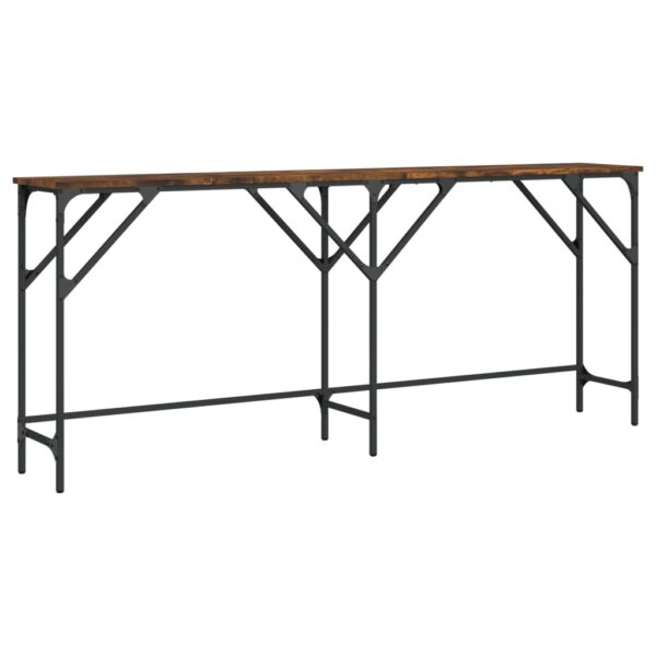 vidaXL Console Table Smoked Oak 70.9"x11.4"x29.5" Engineered Wood - Image 2