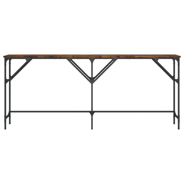 vidaXL Console Table Smoked Oak 70.9"x11.4"x29.5" Engineered Wood - Image 4