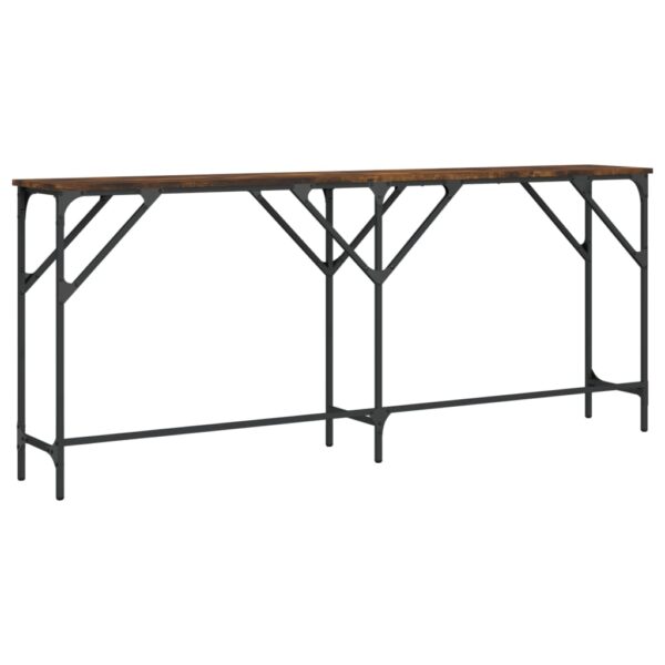 vidaXL Console Table Smoked Oak 70.9"x11.4"x29.5" Engineered Wood - Image 6