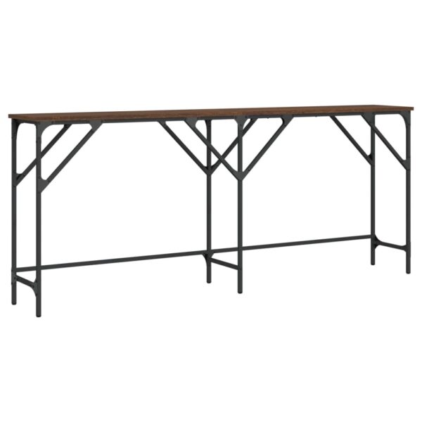 vidaXL Console Table Brown Oak 70.9"x11.4"x29.5" Engineered Wood - Image 2