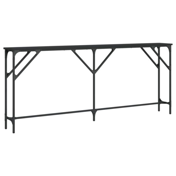 vidaXL Console Table Black 70.9"x9.1"x29.5" Engineered Wood - Image 2