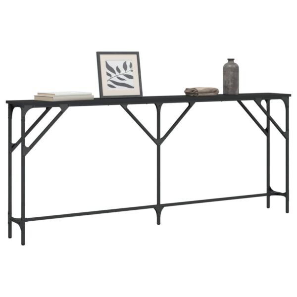 vidaXL Console Table Black 70.9"x9.1"x29.5" Engineered Wood - Image 3