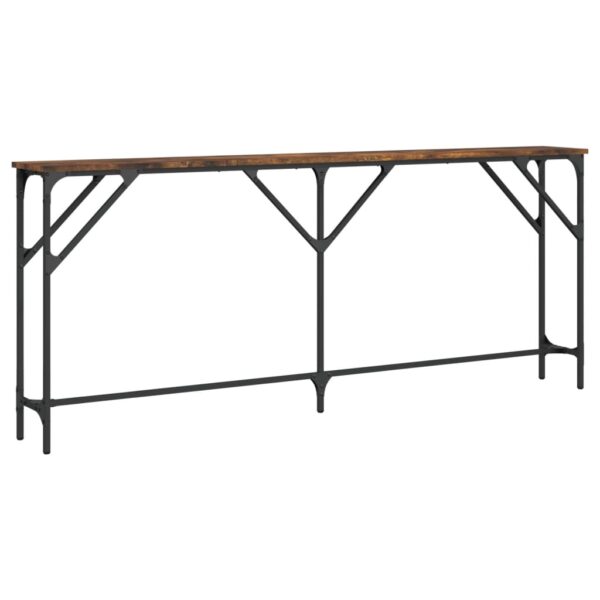 vidaXL Console Table Smoked Oak 70.9"x9.1"x29.5" Engineered Wood - Image 2