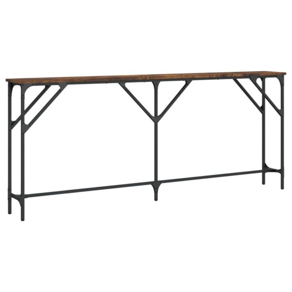 vidaXL Console Table Smoked Oak 70.9"x9.1"x29.5" Engineered Wood - Image 6