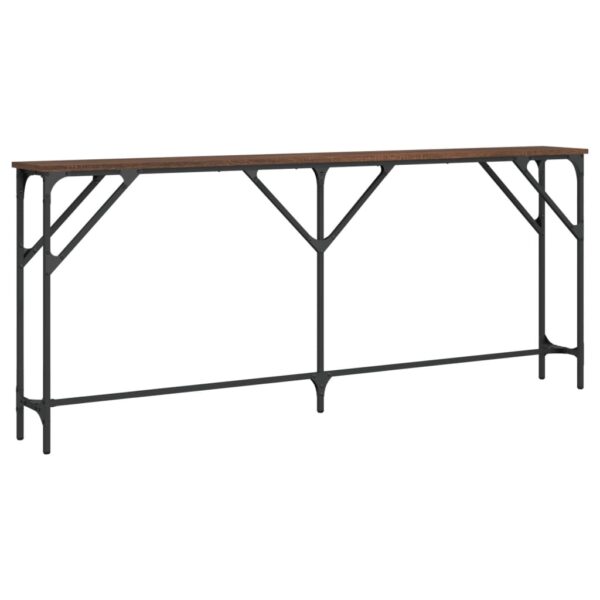 vidaXL Console Table Brown Oak 70.9"x9.1"x29.5" Engineered Wood - Image 2