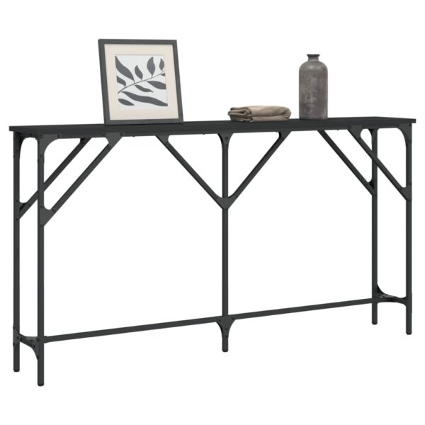 vidaXL Console Table Black 55.1"x9.1"x29.5" Engineered Wood - Image 3