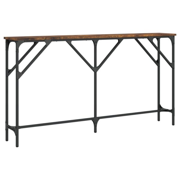 vidaXL Console Table Smoked Oak 55.1"x9.1"x29.5" Engineered Wood - Image 2