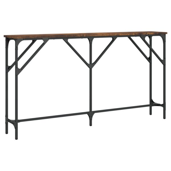 vidaXL Console Table Smoked Oak 55.1"x9.1"x29.5" Engineered Wood - Image 6