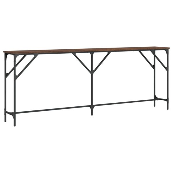 vidaXL Console Table Brown Oak 78.7"x11.4"x29.5" Engineered Wood - Image 2