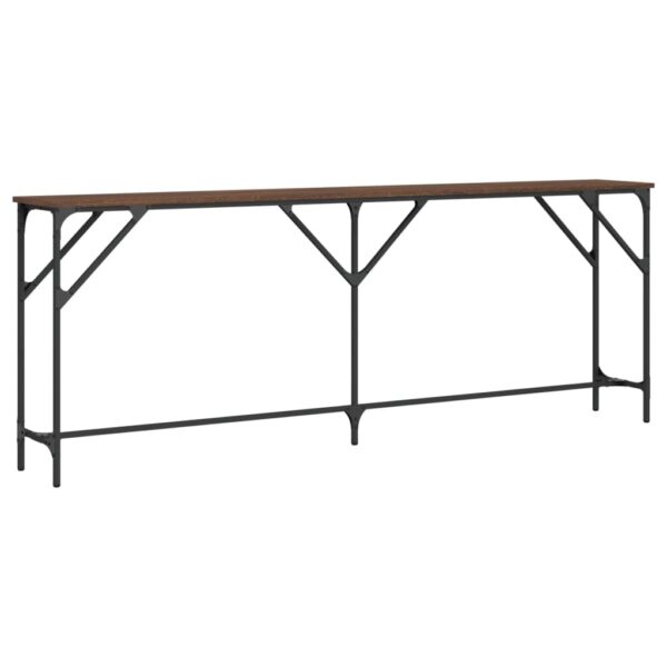 vidaXL Console Table Brown Oak 78.7"x11.4"x29.5" Engineered Wood - Image 6