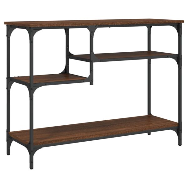 vidaXL Console Table with Shelves Brown Oak 39.4"x13.8"x29.5" - Image 2