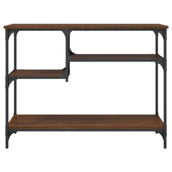 vidaXL Console Table with Shelves Brown Oak 39.4"x13.8"x29.5" - Image 4