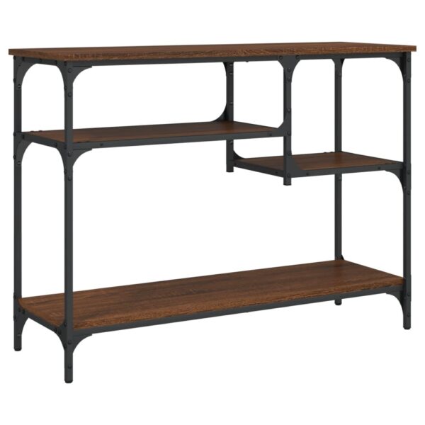 vidaXL Console Table with Shelves Brown Oak 39.4"x13.8"x29.5" - Image 6