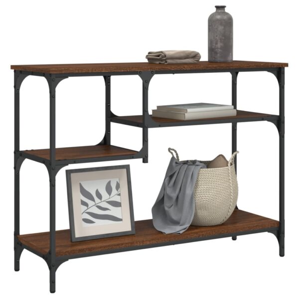 vidaXL Console Table with Shelves Brown Oak 39.4"x13.8"x29.5"