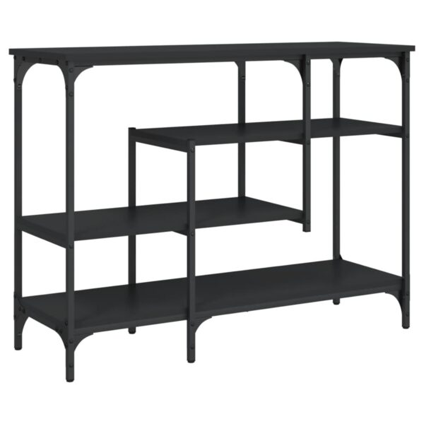 vidaXL Console Table with Shelves Black 39.4"x13.8"x29.5" - Image 2