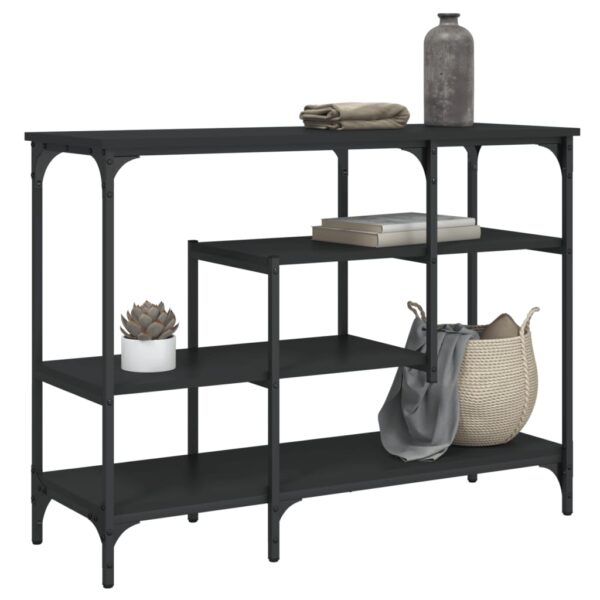 vidaXL Console Table with Shelves Black 39.4"x13.8"x29.5"