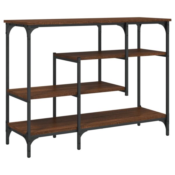 vidaXL Console Table with Shelves Brown Oak 39.4"x13.8"x29.5" - Image 2