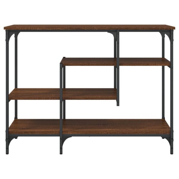 vidaXL Console Table with Shelves Brown Oak 39.4"x13.8"x29.5" - Image 4