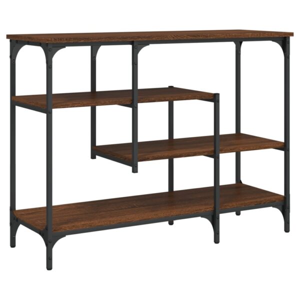 vidaXL Console Table with Shelves Brown Oak 39.4"x13.8"x29.5" - Image 6