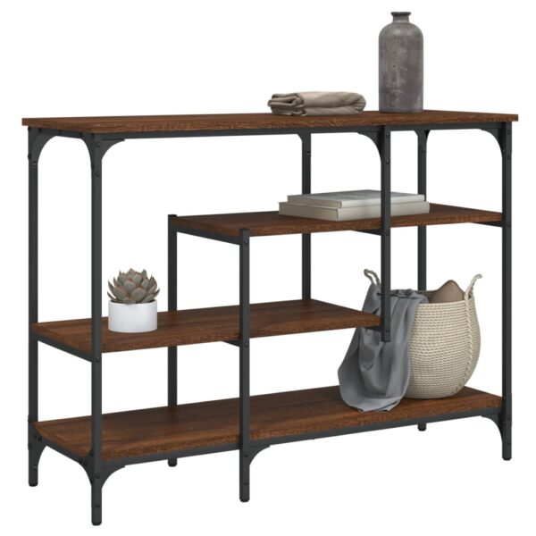 vidaXL Console Table with Shelves Brown Oak 39.4"x13.8"x29.5"