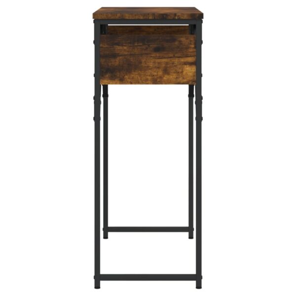 vidaXL Console Table with Shelf Smoked Oak 29.5"x11.8"x29.5" Engineered Wood - Image 5