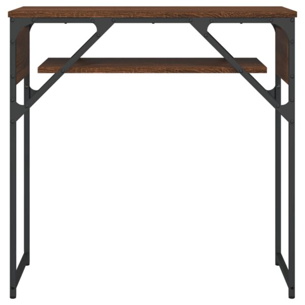 vidaXL Console Table with Shelf Brown Oak 29.5"x11.8"x29.5" Engineered Wood - Image 4