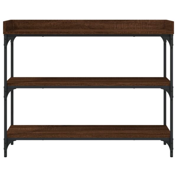 vidaXL Console Table with Shelves Brown Oak 39.4"x11.8"x31.5" - Image 4