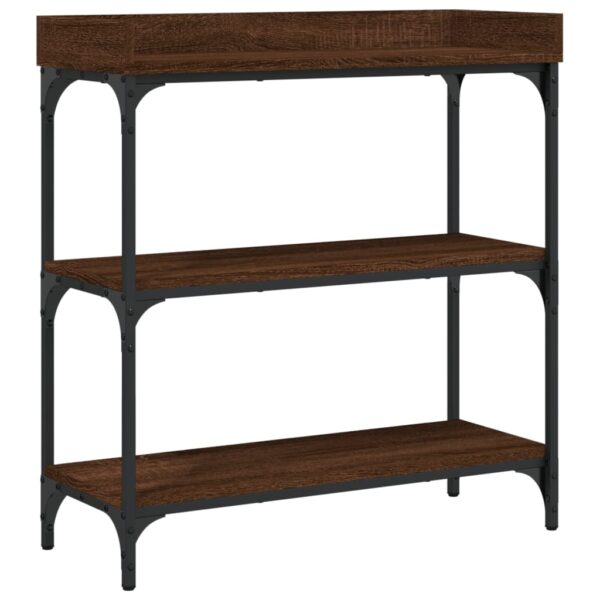 vidaXL Console Table with Shelves Brown Oak 29.5"x11.8"x31.5" - Image 2