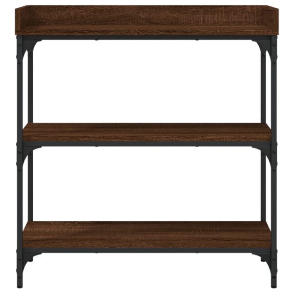 vidaXL Console Table with Shelves Brown Oak 29.5"x11.8"x31.5" - Image 4