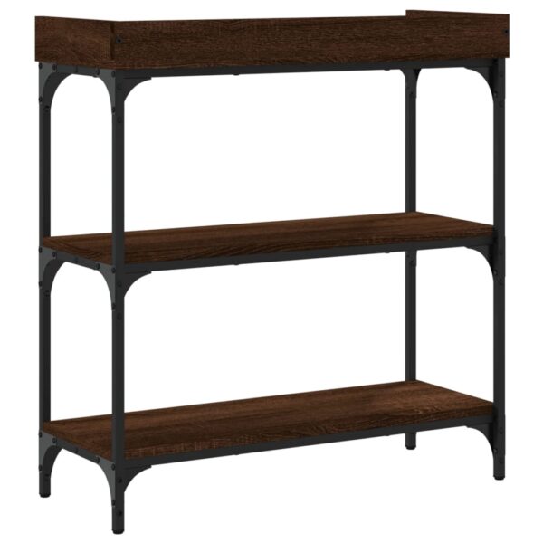 vidaXL Console Table with Shelves Brown Oak 29.5"x11.8"x31.5" - Image 6