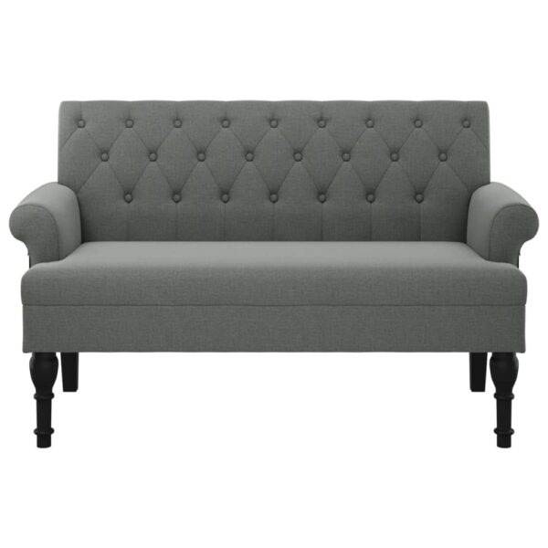 vidaXL Bench with Backrest Dark Gray 47.2"x24.4"x29.7" Fabric - Image 3