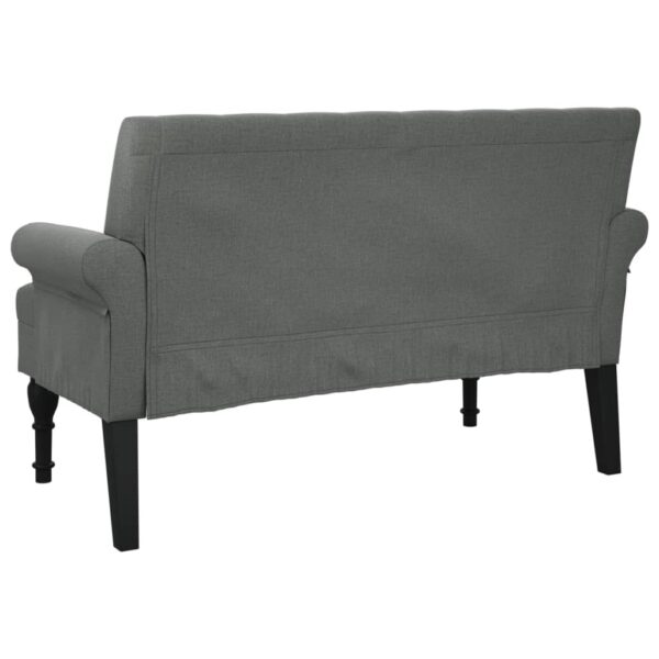 vidaXL Bench with Backrest Dark Gray 47.2"x24.4"x29.7" Fabric - Image 5