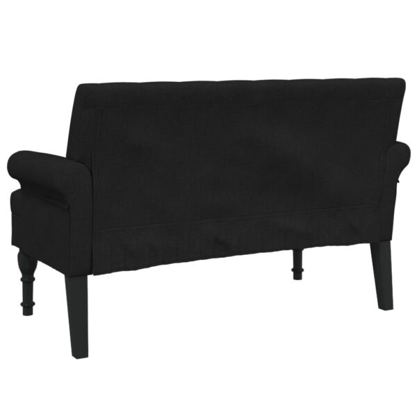 vidaXL Bench with Backrest Black 47.2"x24.4"x29.7" Fabric - Image 5