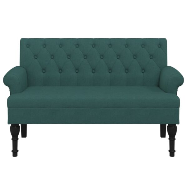 vidaXL Bench with Backrest Dark Green 47.2"x24.4"x29.7" Fabric - Image 3