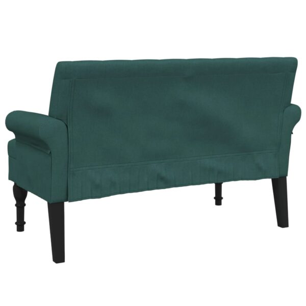 vidaXL Bench with Backrest Dark Green 47.2"x24.4"x29.7" Fabric - Image 5