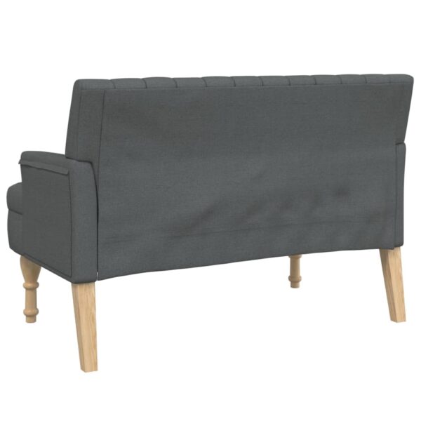 vidaXL Bench with Cushions Dark Gray 44.5"x25.4"x29.7" Fabric - Image 5