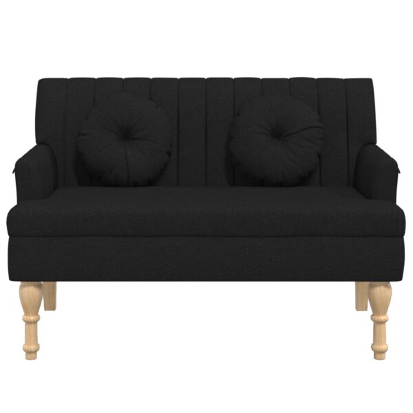 vidaXL Bench with Cushions Black 44.5"x25.4"x29.7" Fabric - Image 3