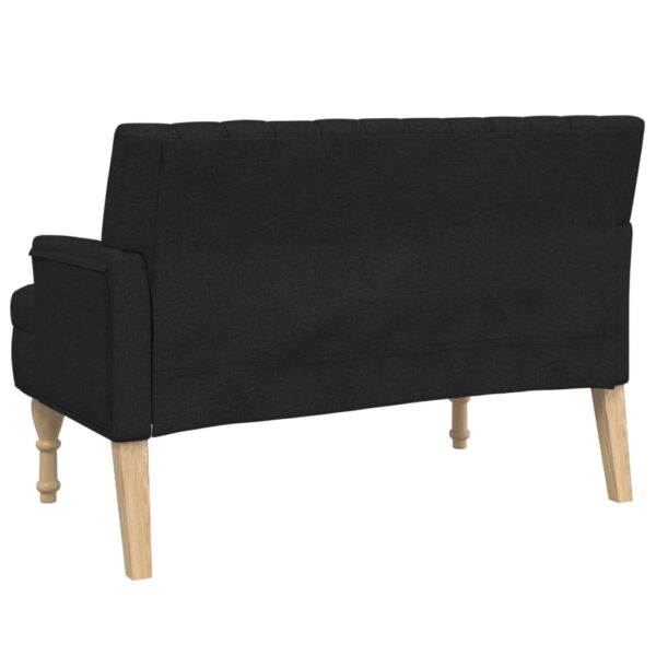 vidaXL Bench with Cushions Black 44.5"x25.4"x29.7" Fabric - Image 5